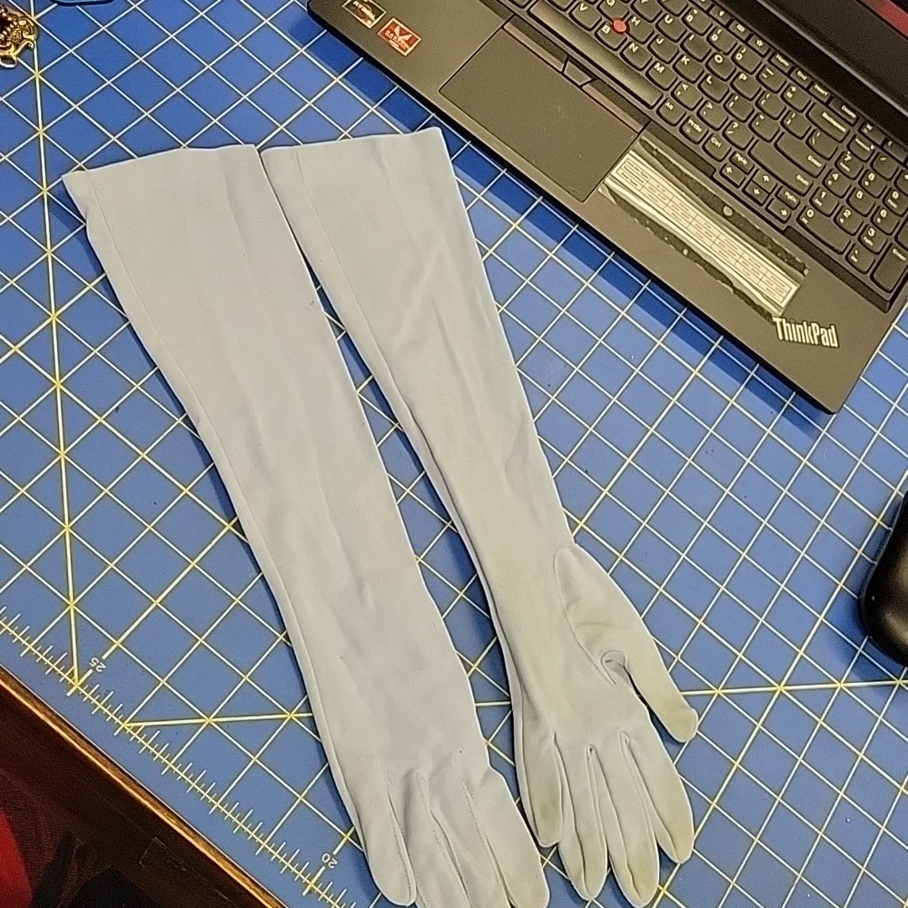 Vintage Pale Blue Ladies Long Gloves 26